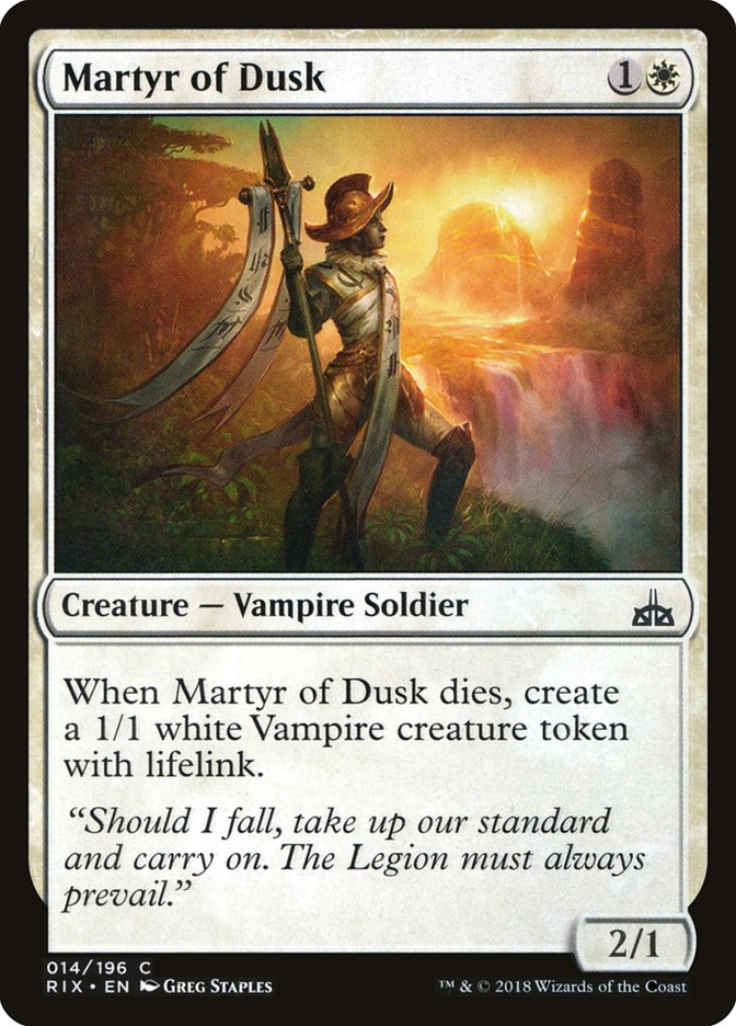 Martyr of Dusk, Rivals of ixalan Card Art
