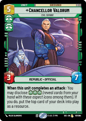 Chancellor Valorum, Civil Servant