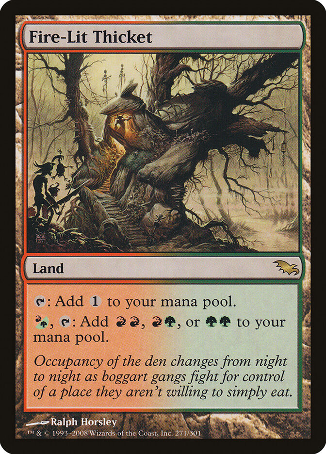 Fire-Lit Thicket, Shadowmoor Card Art
