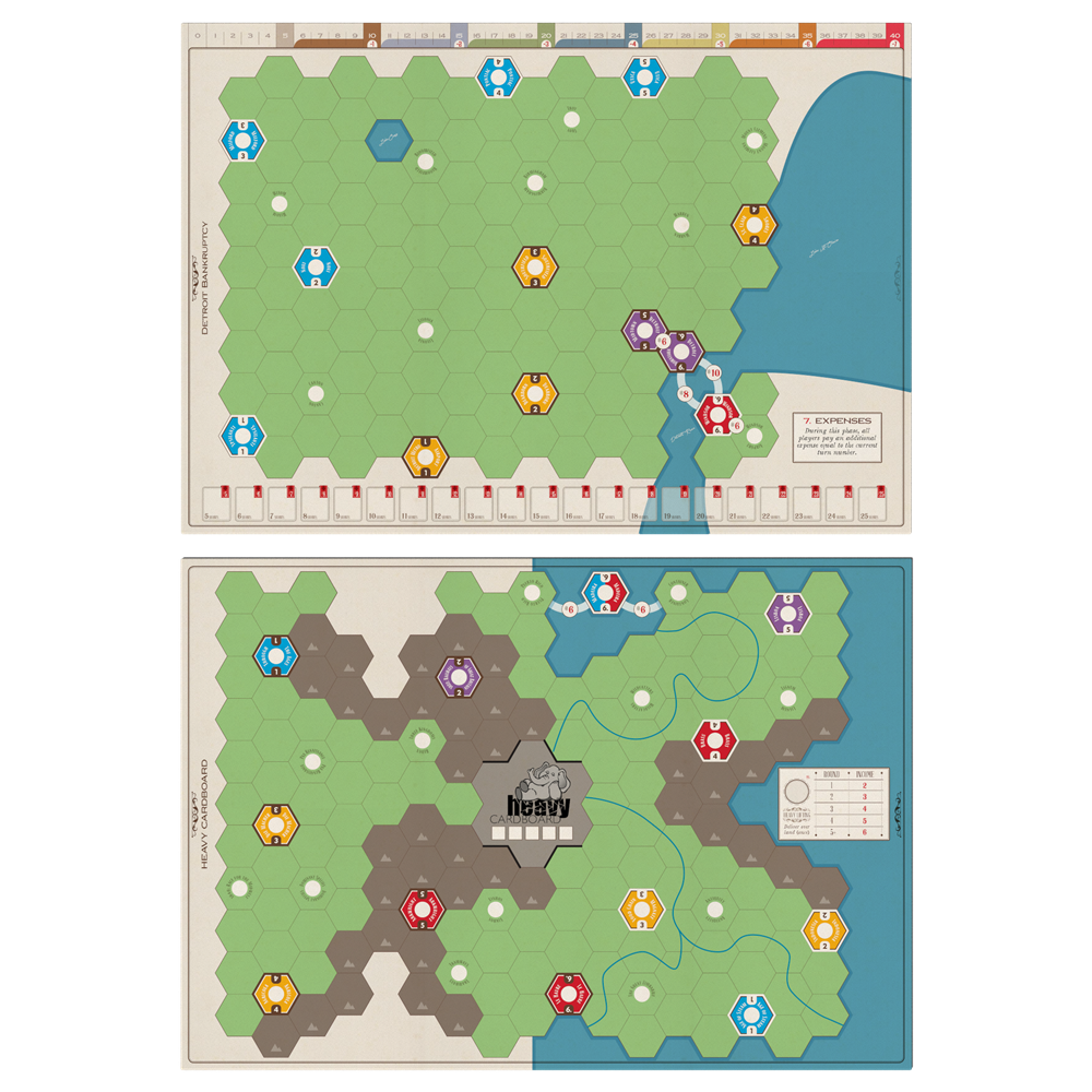 Age Of Steam: Deluxe - Expansion - Detroit Bankruptcy &amp; Heavy Cardboard Maps
