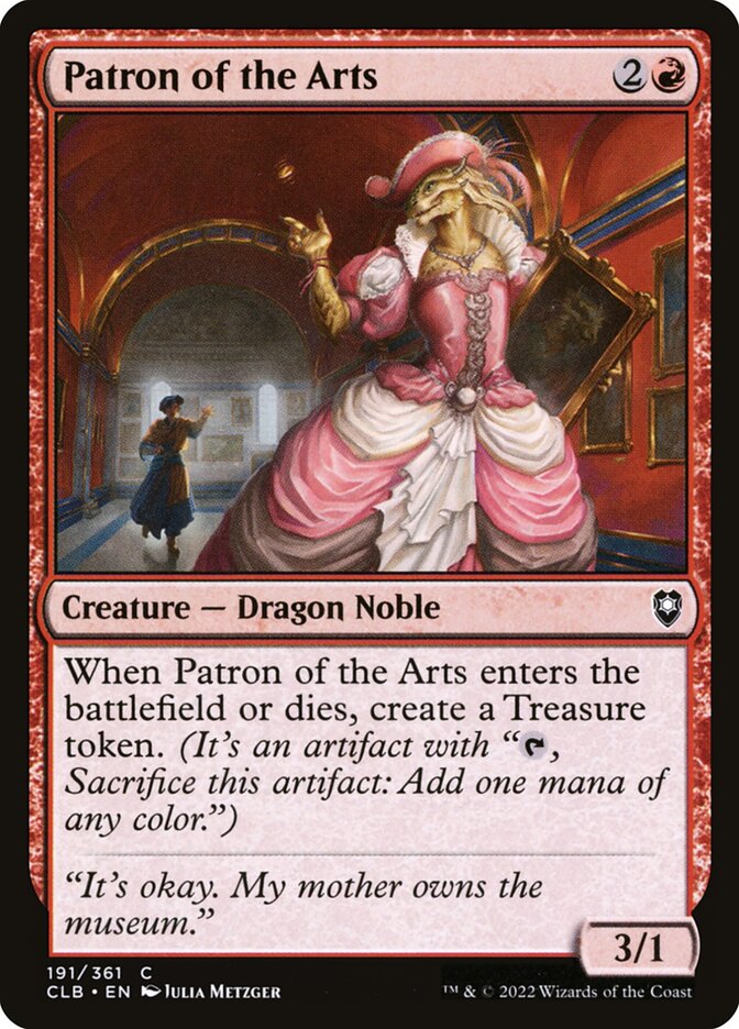 Patron of the Arts, Commander Legends: Battle For Baldur&