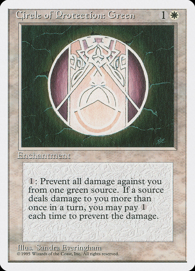 Circle of Protection: Green, Fourth edition Card Art