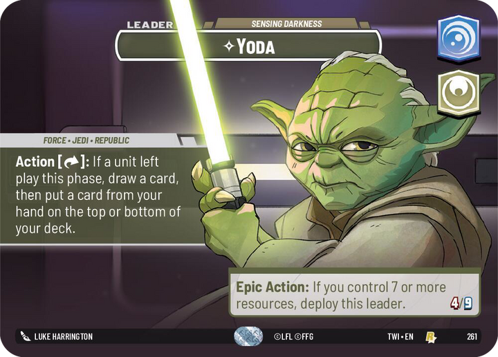 Yoda, Sensing Darkness, Twilight of the Republic Card Art