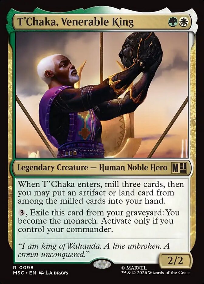 T'Chaka, Venerable King, Marvel Super Heroes Commander Card Art