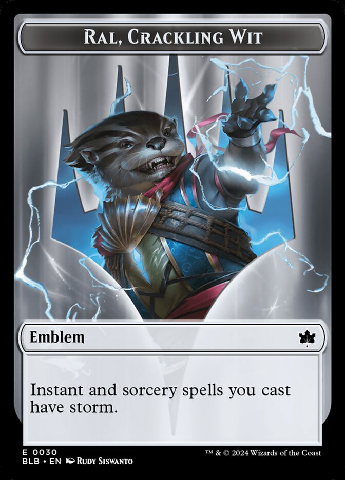 Ral, Crackling Wit Emblem, Bloomburrow Tokens Card Art