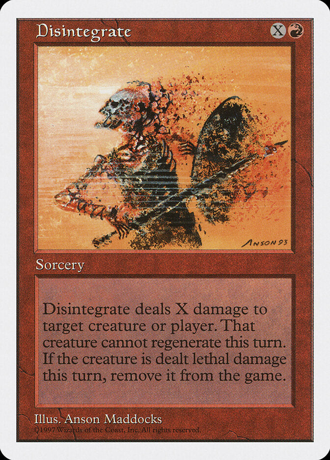 Disintegrate, Fifth Edition Card Art