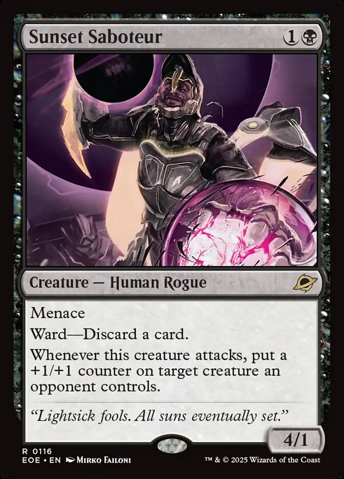 Sunset Saboteur, Edge Of Eternities Card Art