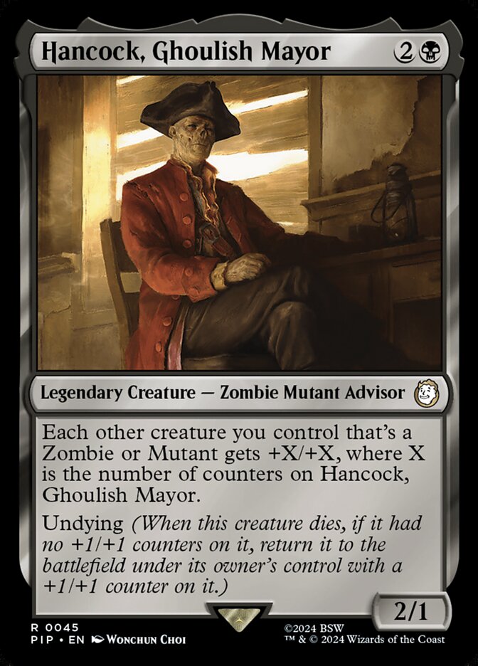 Hancock, Ghoulish Mayor, Fallout Card Art