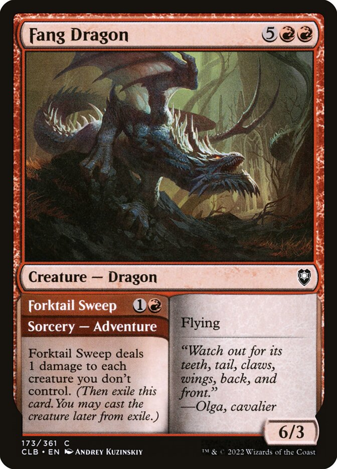 Fang Dragon // Forktail Sweep, Commander Legends: Battle For Baldur&