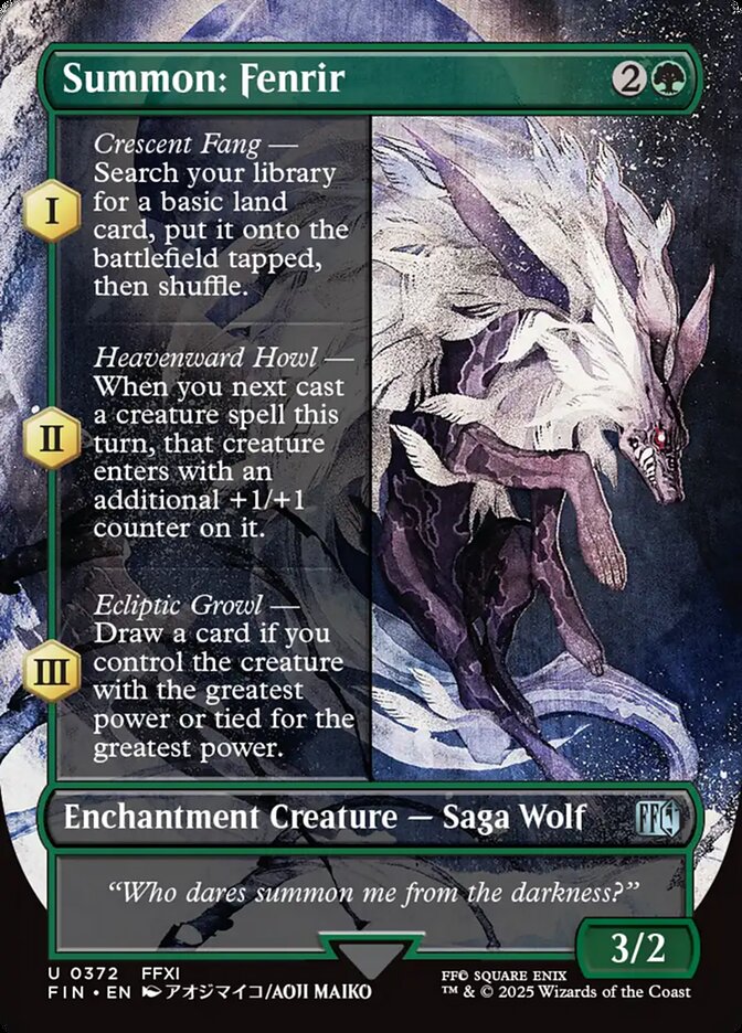 Summon: Fenrir, Final fantasy Card Art