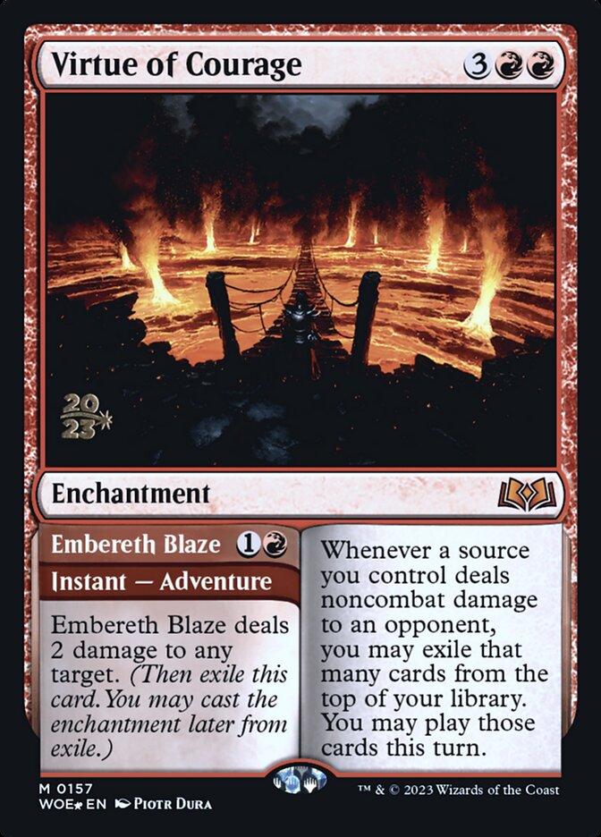Virtue of Courage // Embereth Blaze, Wilds Of Eldraine Promos Card Art