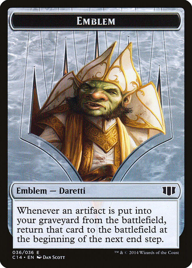 Daretti, Scrap Savant Emblem, Commander 2014 Tokens Card Art