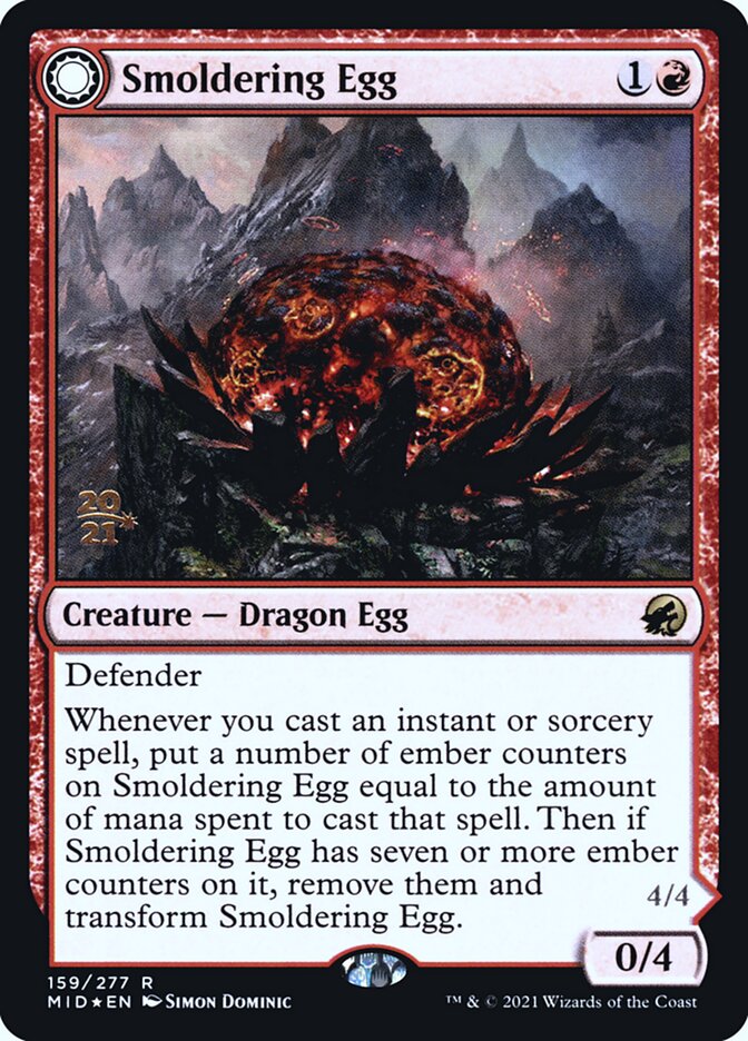 Smoldering Egg // Ashmouth Dragon, Innistrad: Midnight Hunt Promos Card Art