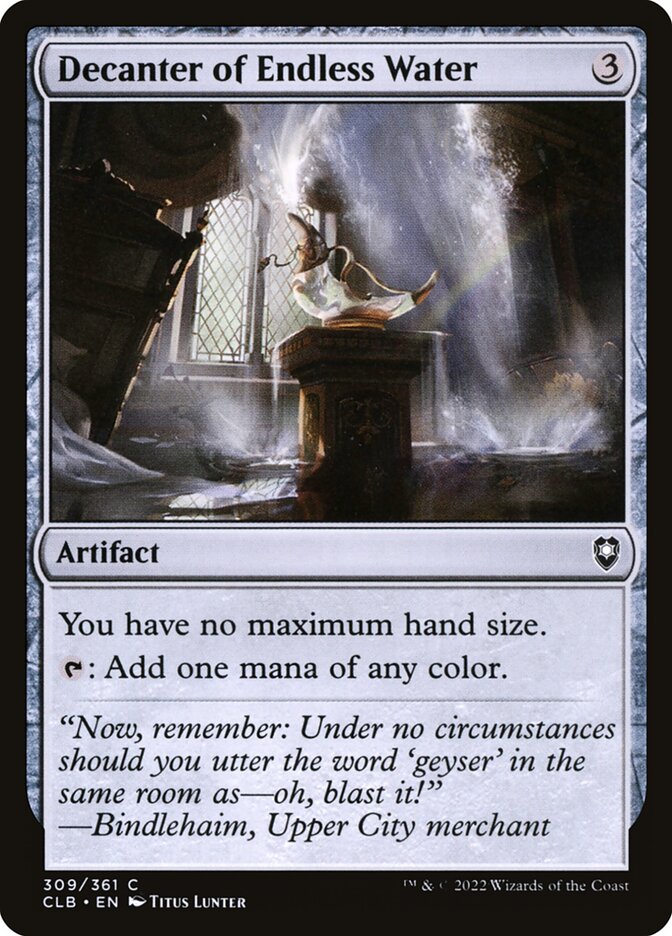 Decanter of Endless Water, Commander legends: battle for baldur&