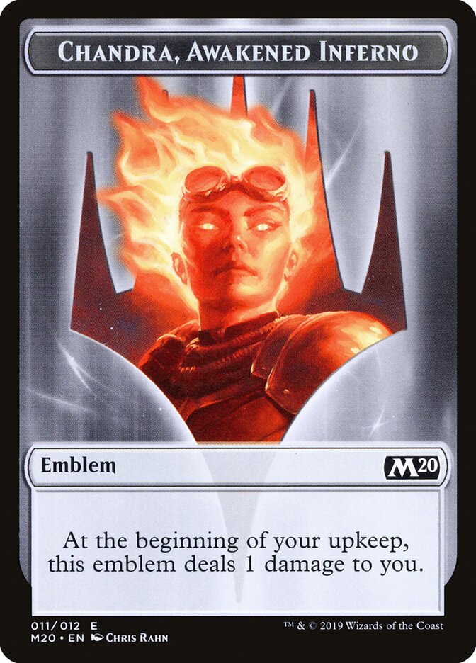 Chandra, Awakened Inferno Emblem, Core Set 2020 Tokens Card Art