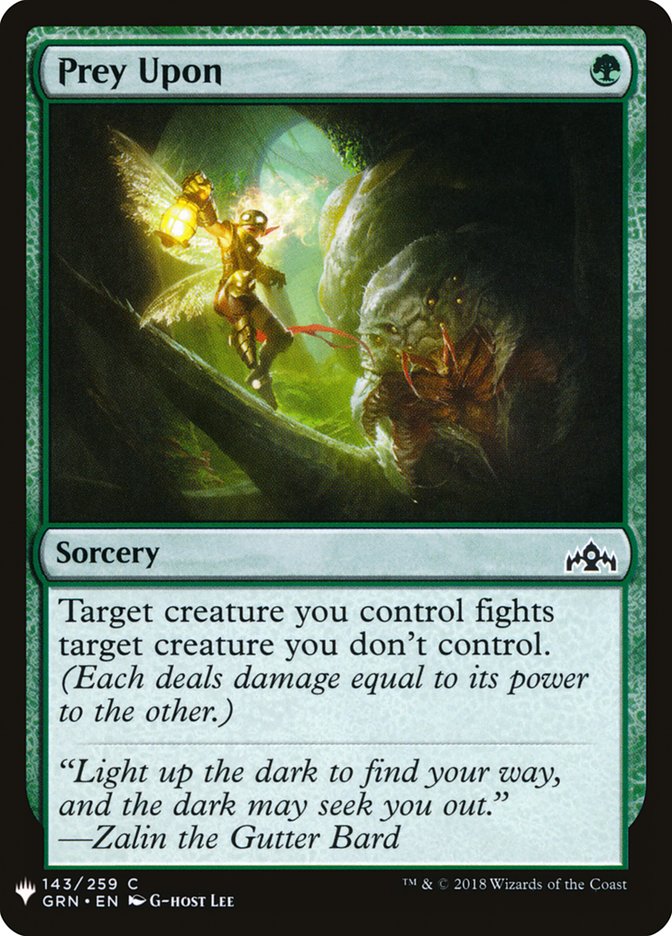 Prey Upon, The list Card Art