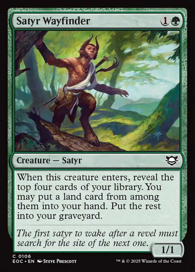 Satyr Wayfinder, Edge Of Eternities Commander Card Art