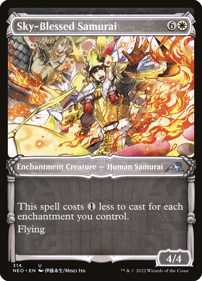 Sky-Blessed Samurai, Kamigawa: neon dynasty Card Art