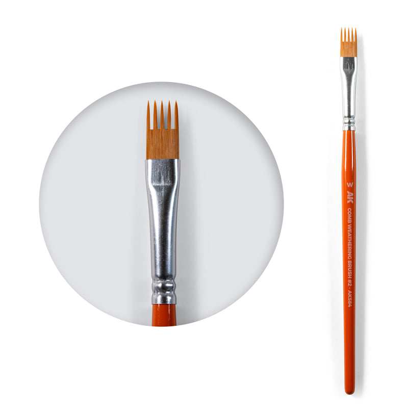 AK Interactive - Comb Weathering Brush - Size 
