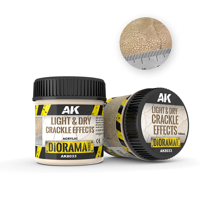AK Interactive - Diorama - Light &amp; Dry crackle effects - 100ml