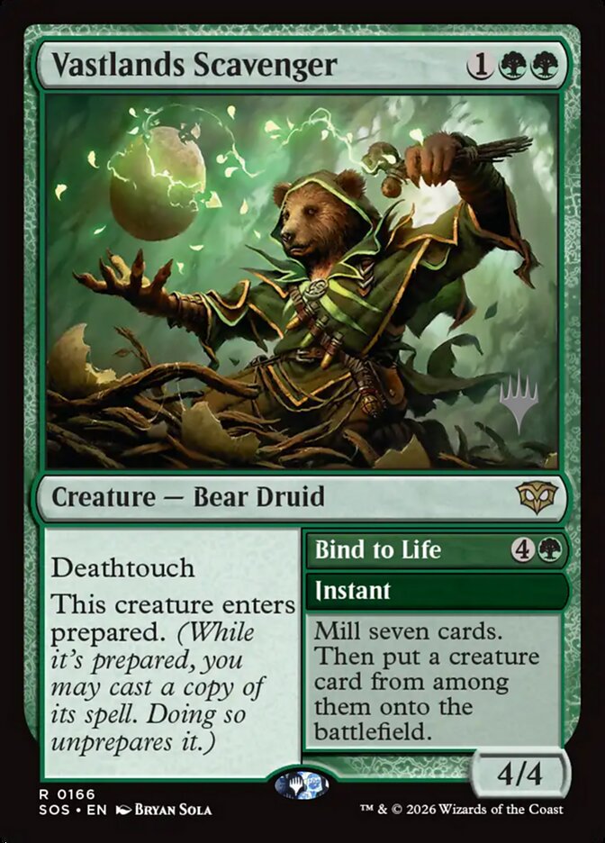 Vastlands Scavenger // Bind to Life, Secrets Of Strixhaven Promos Card Art