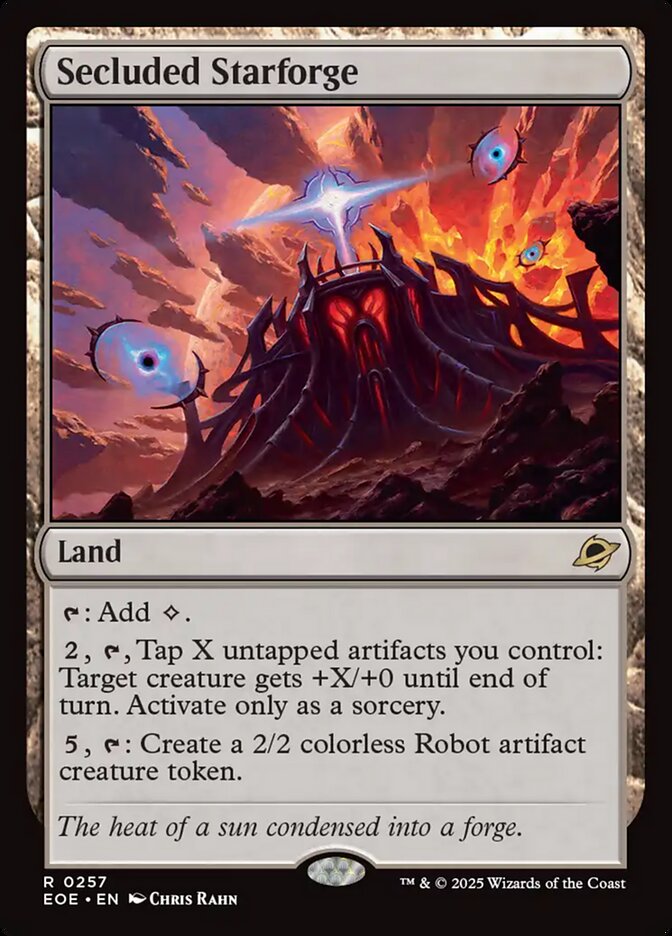 Secluded Starforge, Edge of eternities Card Art