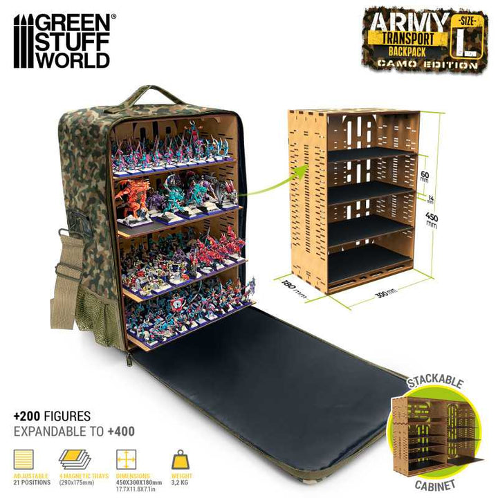 Green Stuff World - Army Transport Backpack - Camo - Large