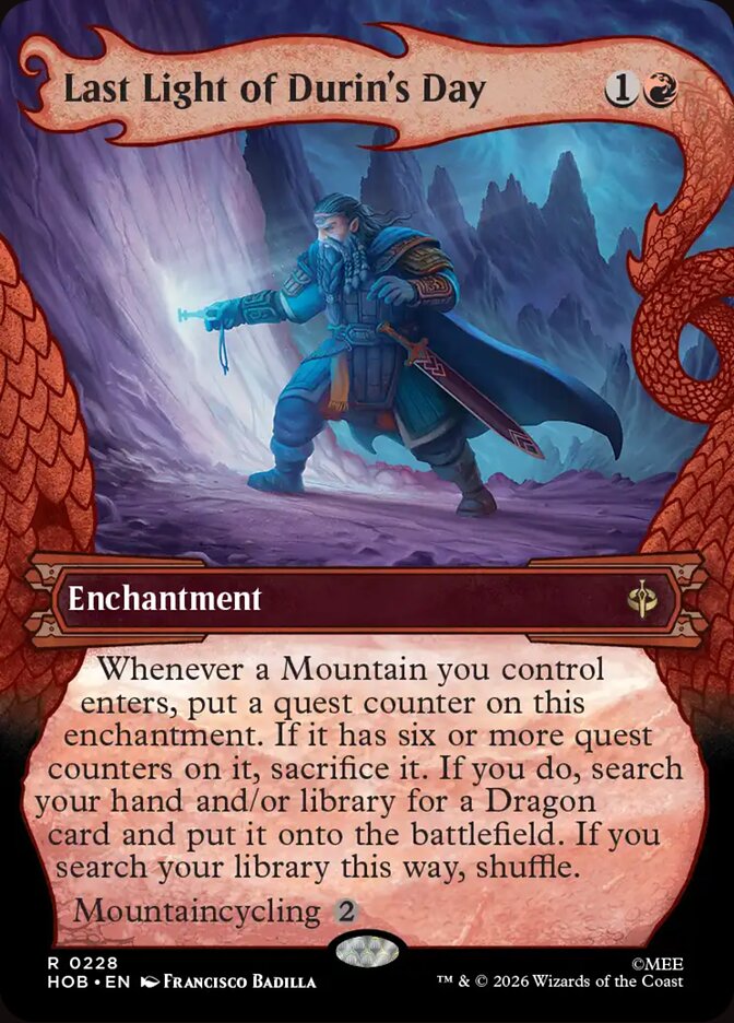 Last Light of Durin's Day, The Hobbit Card Art