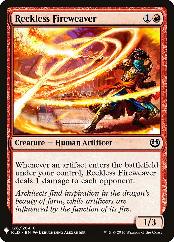 Reckless Fireweaver, The List Card Art
