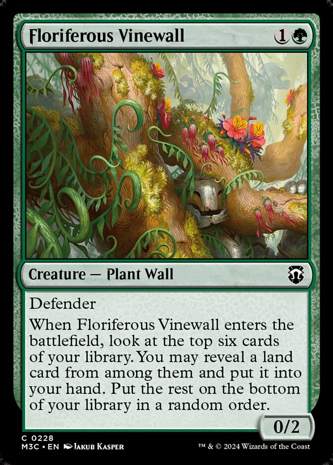 Floriferous Vinewall, Modern Horizons 3 Commander Card Art