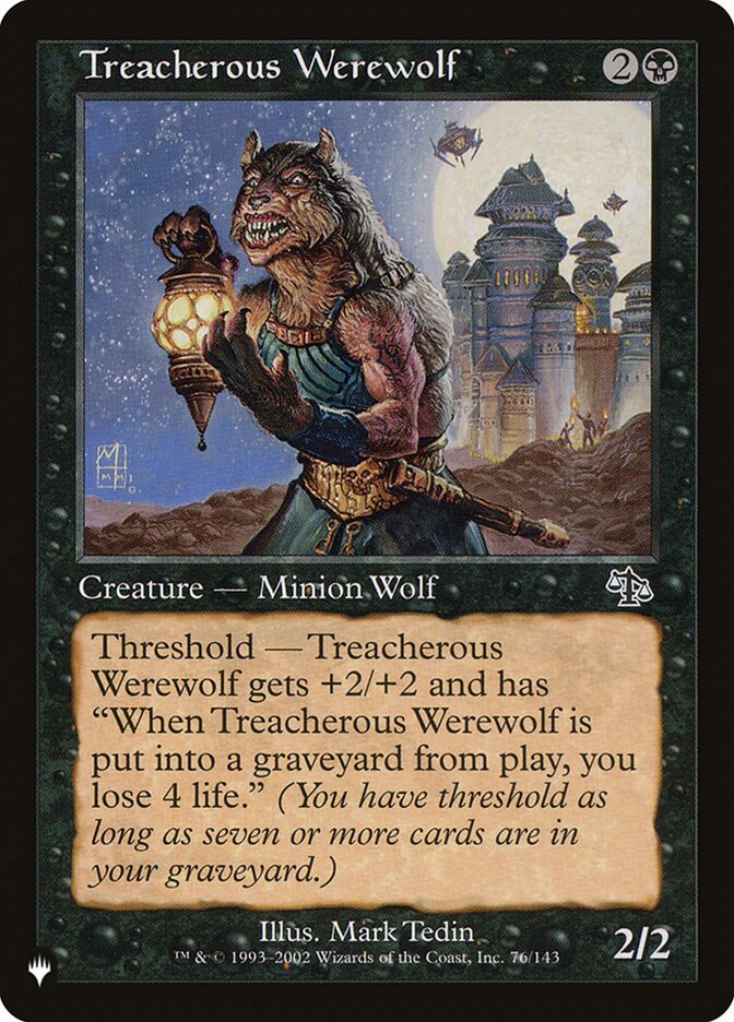 Treacherous Werewolf, The List Card Art