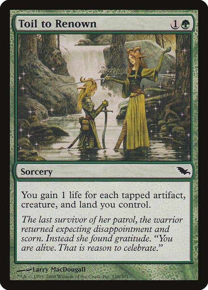Toil to Renown, Shadowmoor Card Art