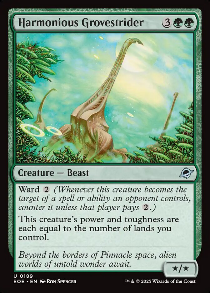 Harmonious Grovestrider, Edge of eternities Card Art