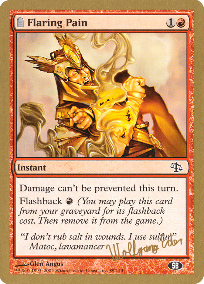 Flaring Pain, World Championship Decks 2003 Card Art