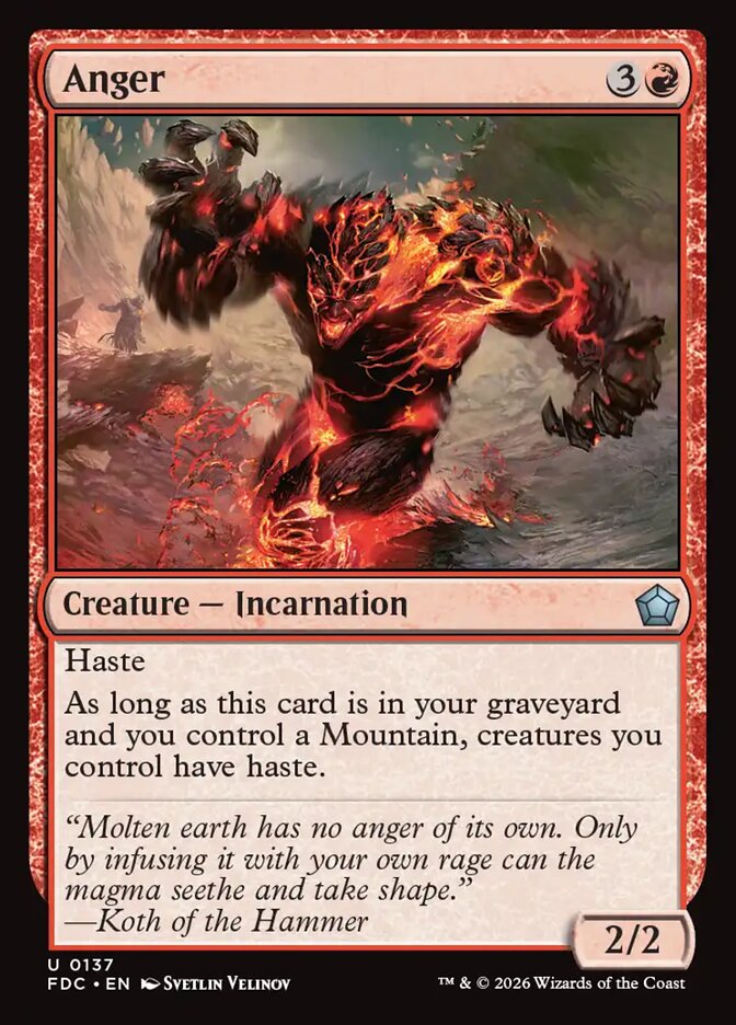 Anger, Foundations Commander Card Art