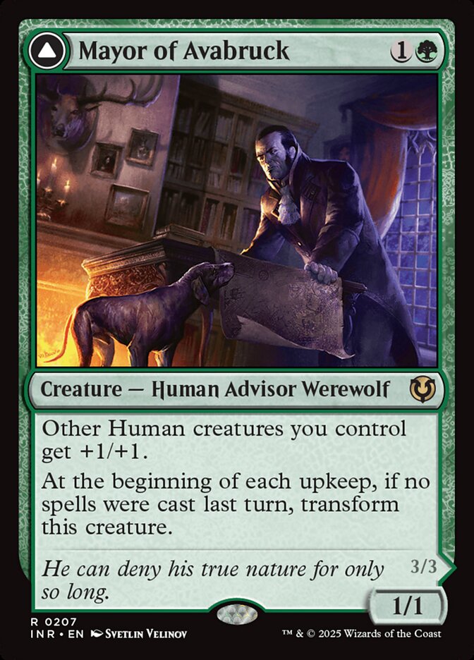 Mayor of Avabruck // Howlpack Alpha, Innistrad remastered Card Art