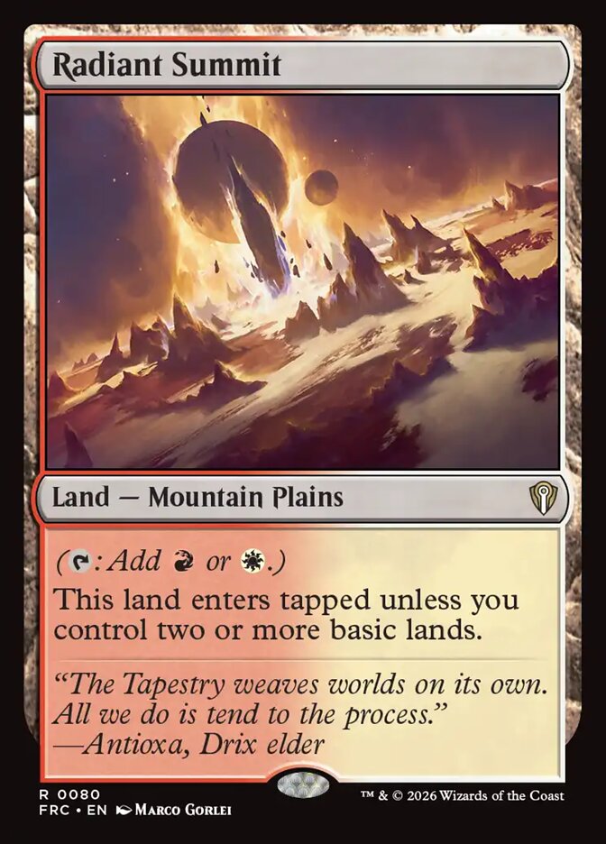 Radiant Summit, Reality Fracture Commander Card Art