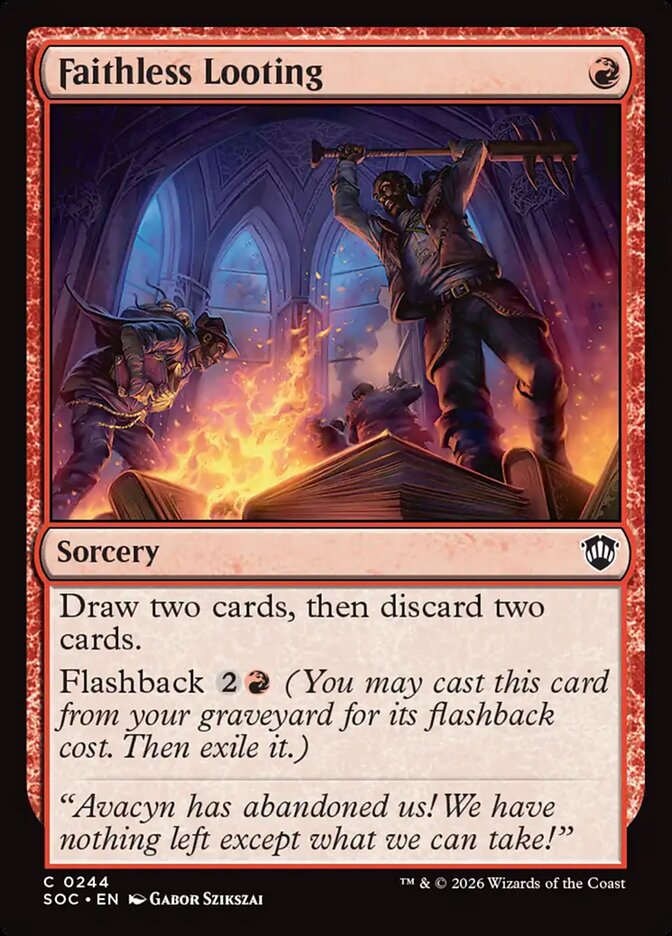 Faithless Looting, Secrets Of Strixhaven Commander Card Art