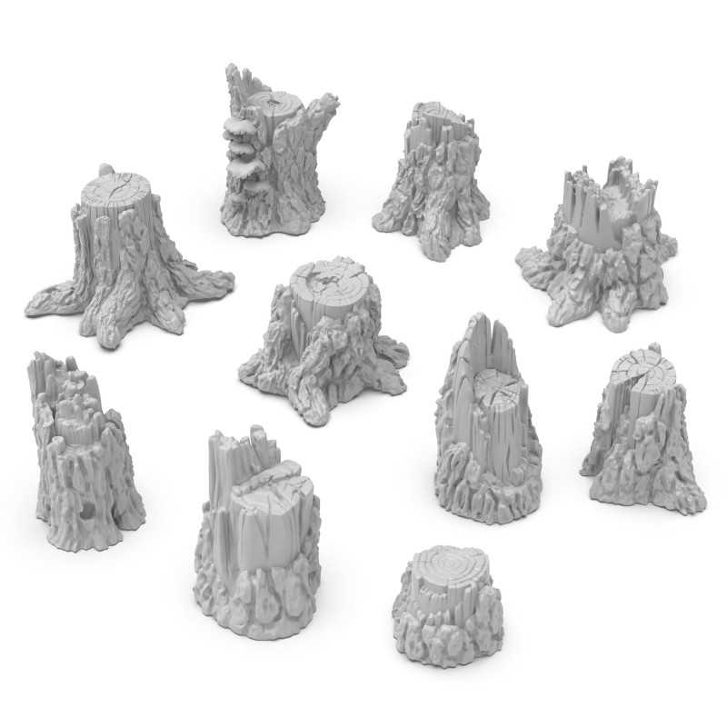 Green Stuff World - 10 Small Tree Stumps