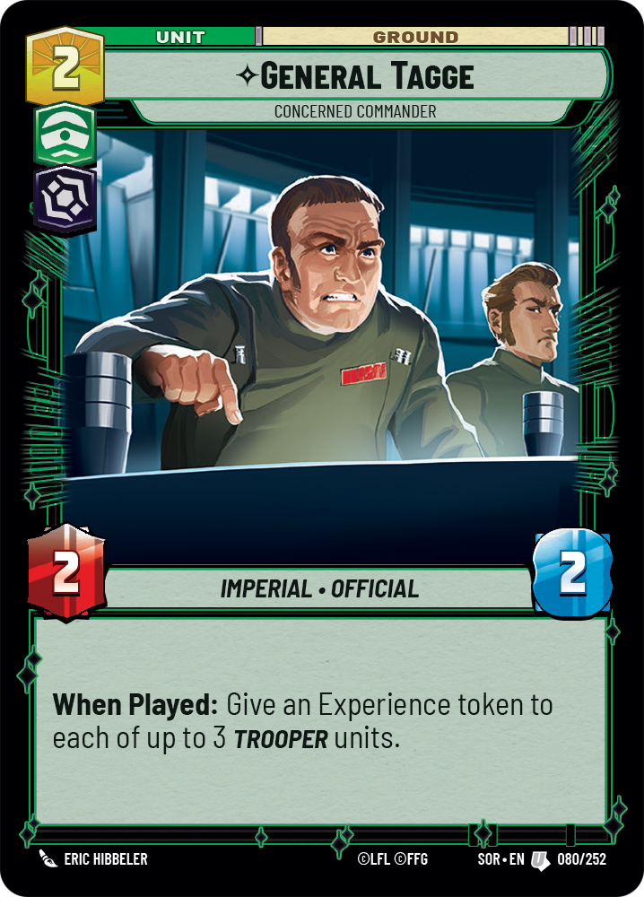General Tagge, Concerned Commander