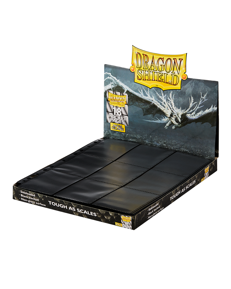 Dragon Shield - 18-pocket Side Loading Pages - Non Glare - Black (50 pages)