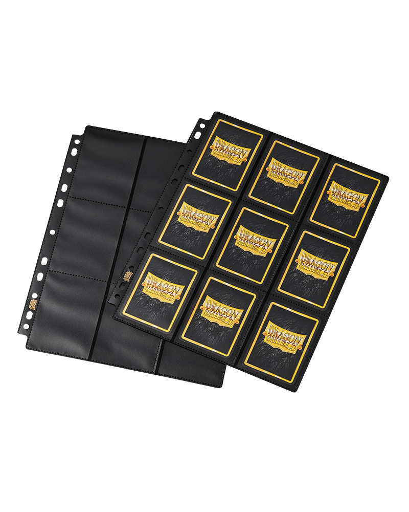 Dragon Shield - 18-pocket Side Loading Pages - Non Glare - Black (50 pages)