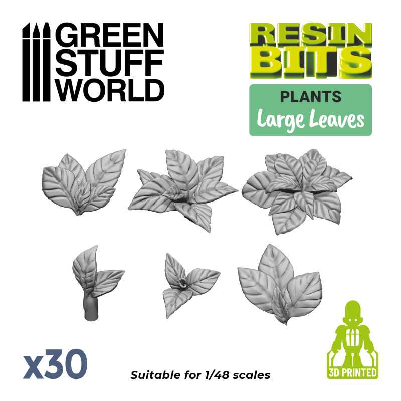Green Stuff World - 30x Large Leaves