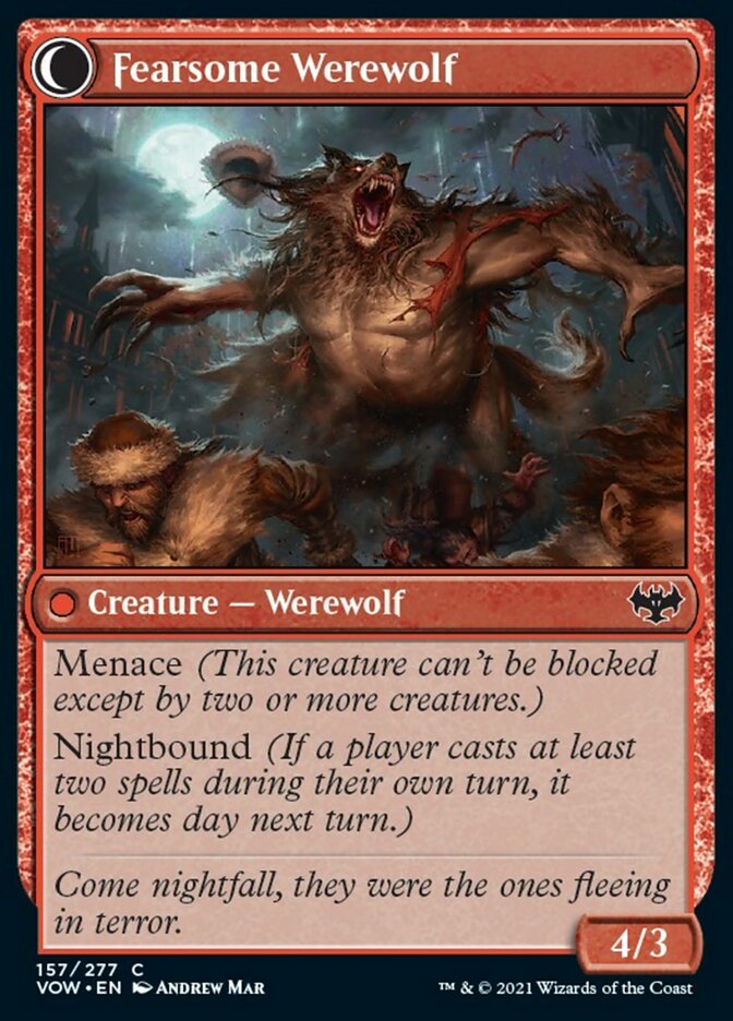 Fearful Villager // Fearsome Werewolf - Foil