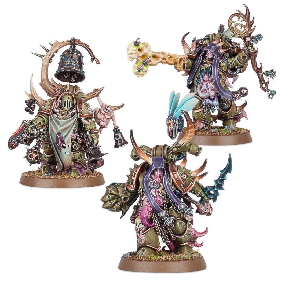 Warhammer: 40K - Death Guard -  Malignant Plaguecaster, Noxious Blightbringer, and Plague Marine Champion