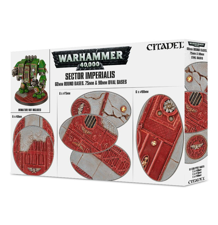 Warhammer: 40K - Sector Imperialis - 60mm Round, 75mm Oval &amp; 90mm Oval Bases