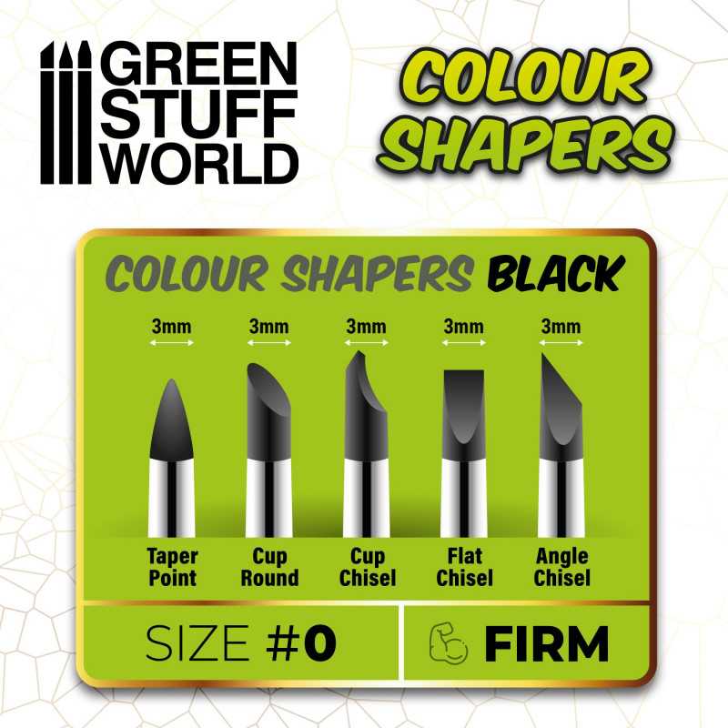 Green Stuff World - Silicone Brushes - Black Firm - Size 0